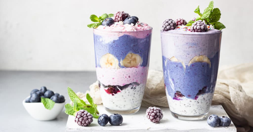 blueberry smoothie chia pudding