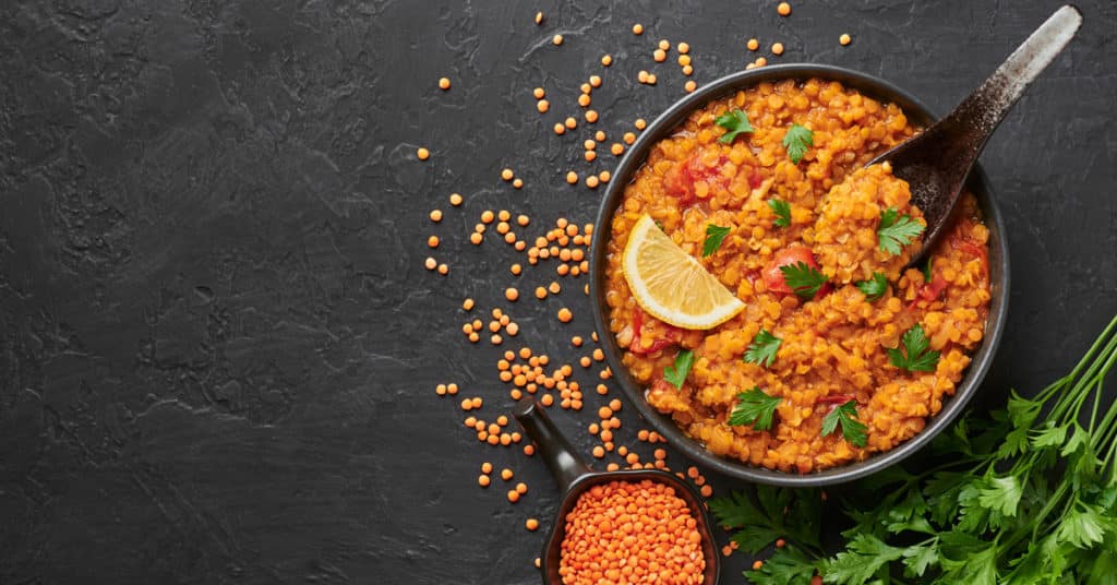 Red lentil dhal for vegan meal prep