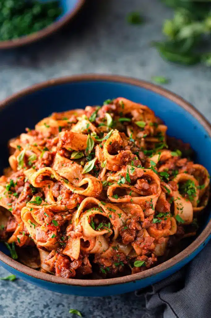 10 ingredient lentil bolognese