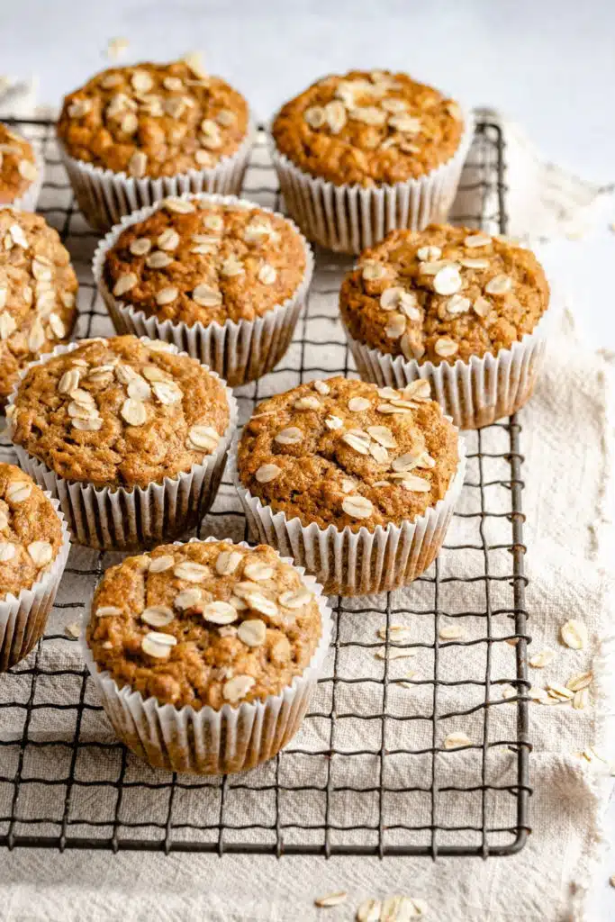 vegan banana oatmeal muffins