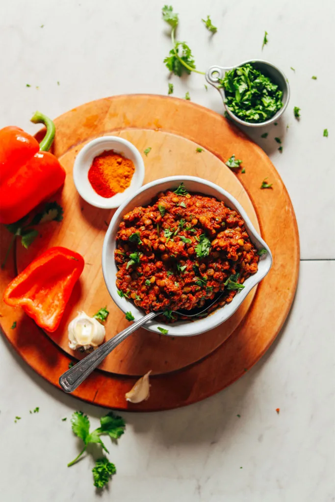 saucy moroccan spiced lentils