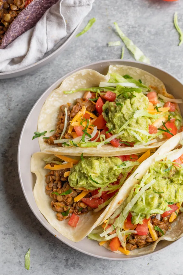 vegan lentil tacos