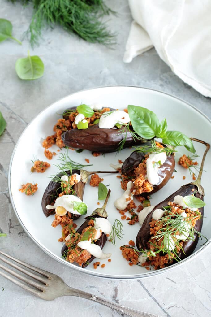 stuffed baby eggplants