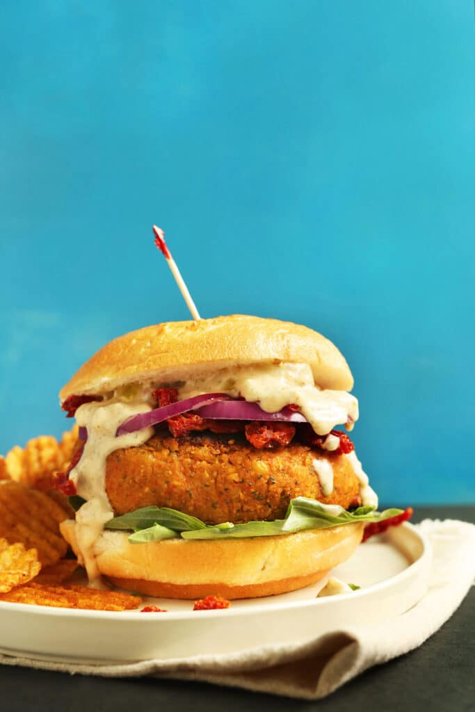 sundried tomato chickpea burger