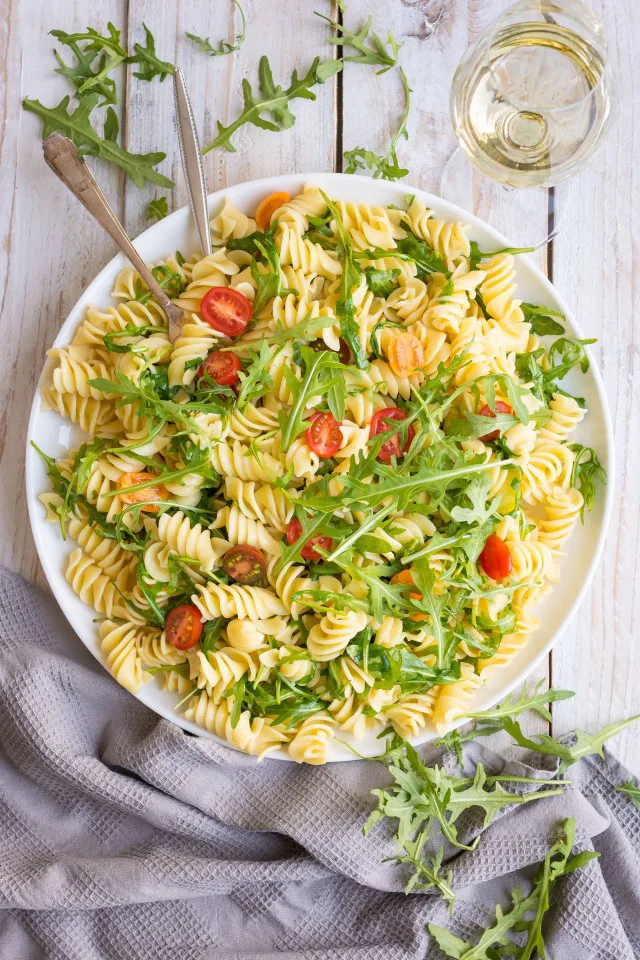 lemon rocket pasta salad