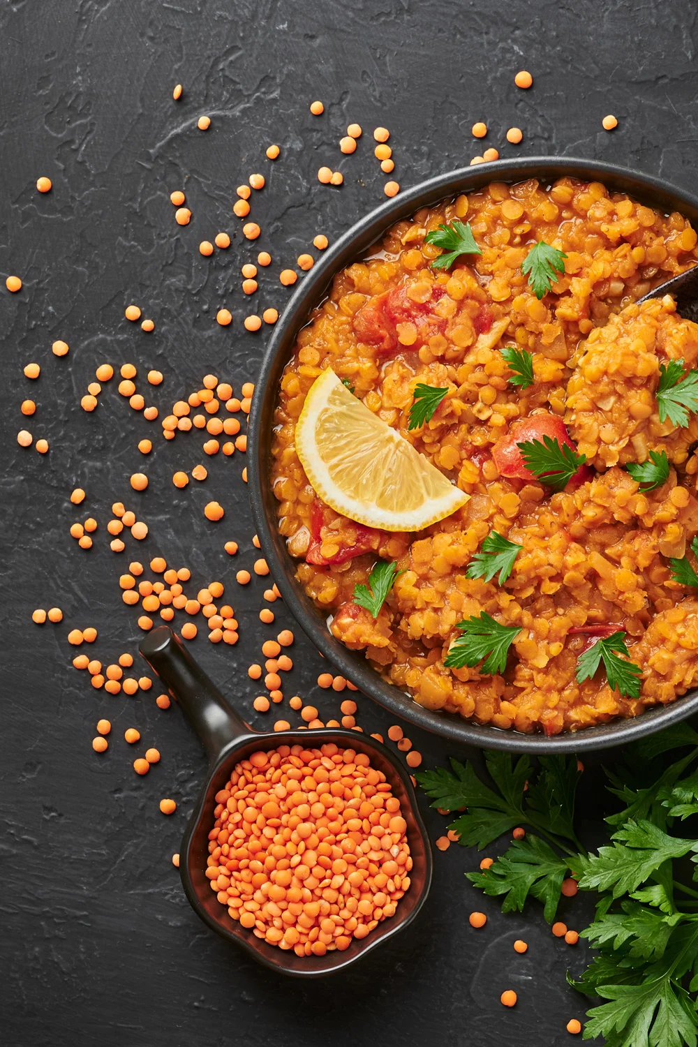 red lentil dhal - a high protein vegan meal