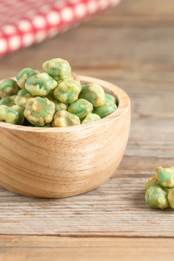 healthy snacks at work - wasabi peas