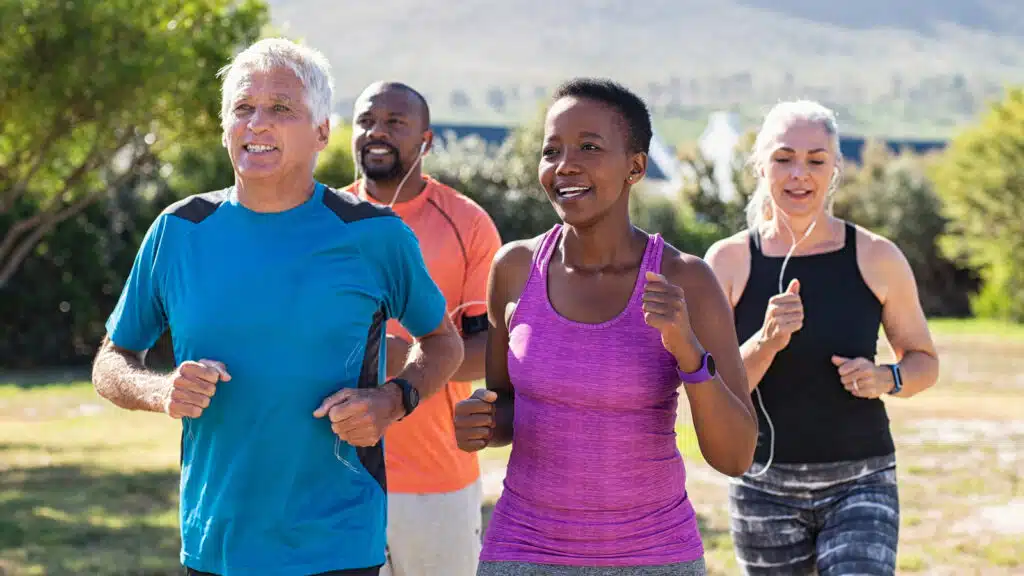 jogging with friends