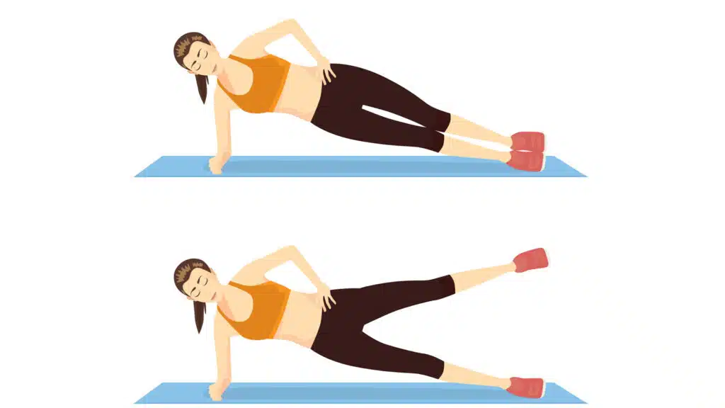 side plank leg lift