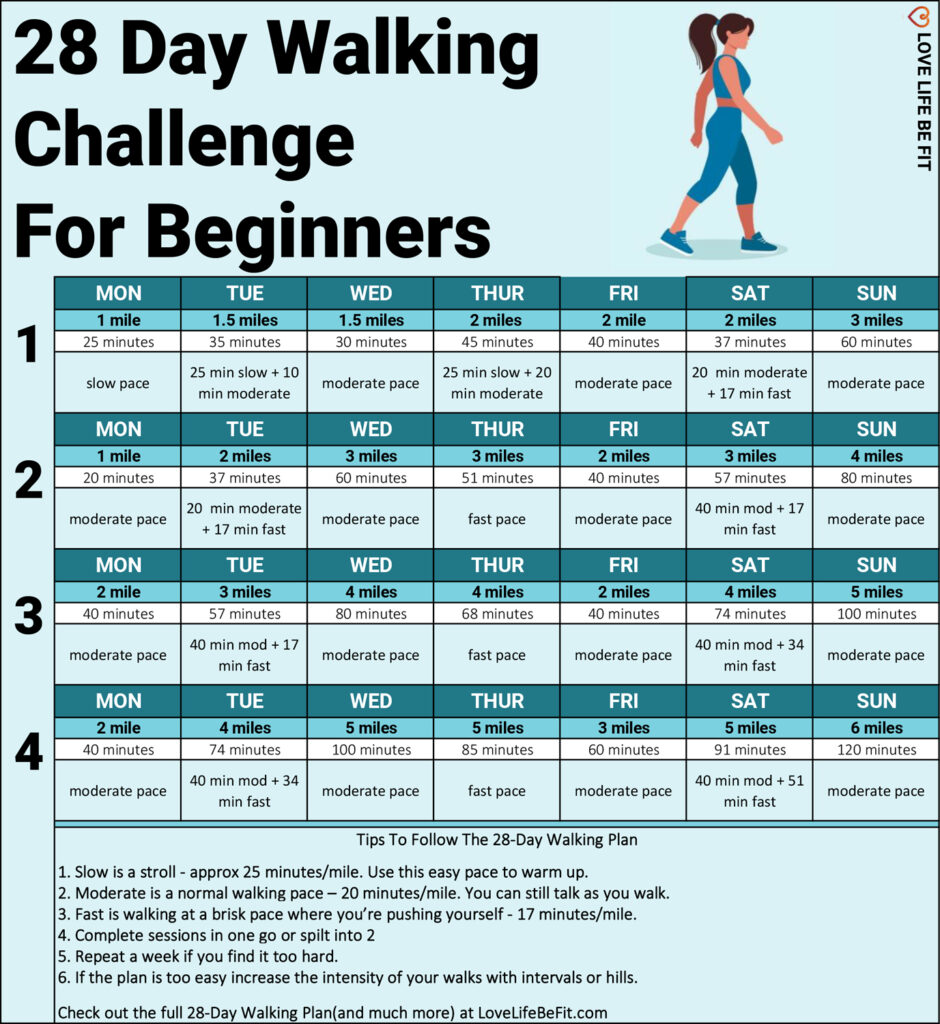 28 Day Walking Plan For Weight Loss Shed Pounds And Get Fit