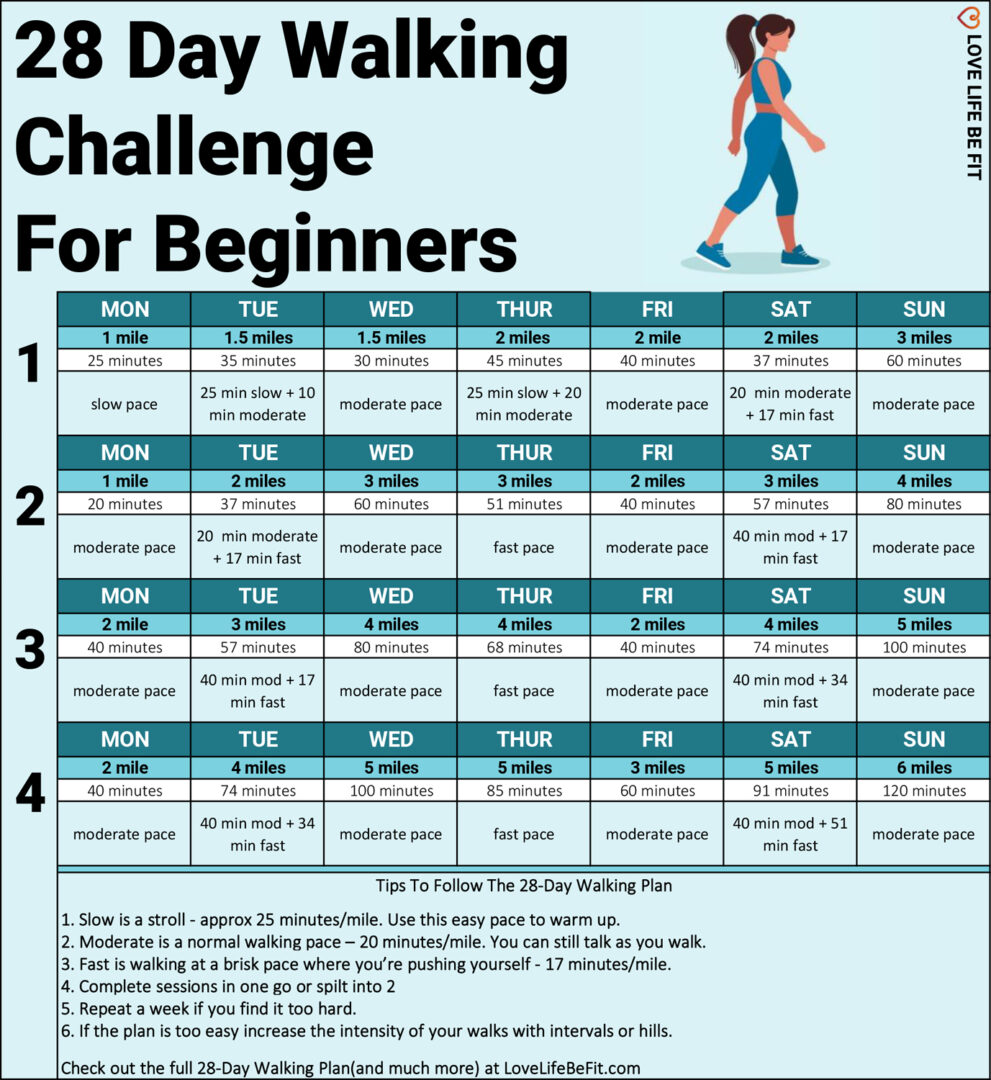 28 Day Walking Plan For Weight Loss: Shed Pounds And Get Fit