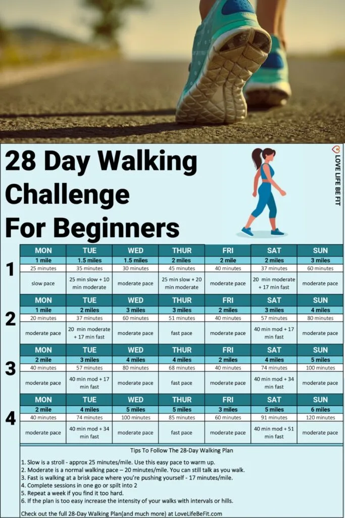 28 Day Walking Challenge For Beginners