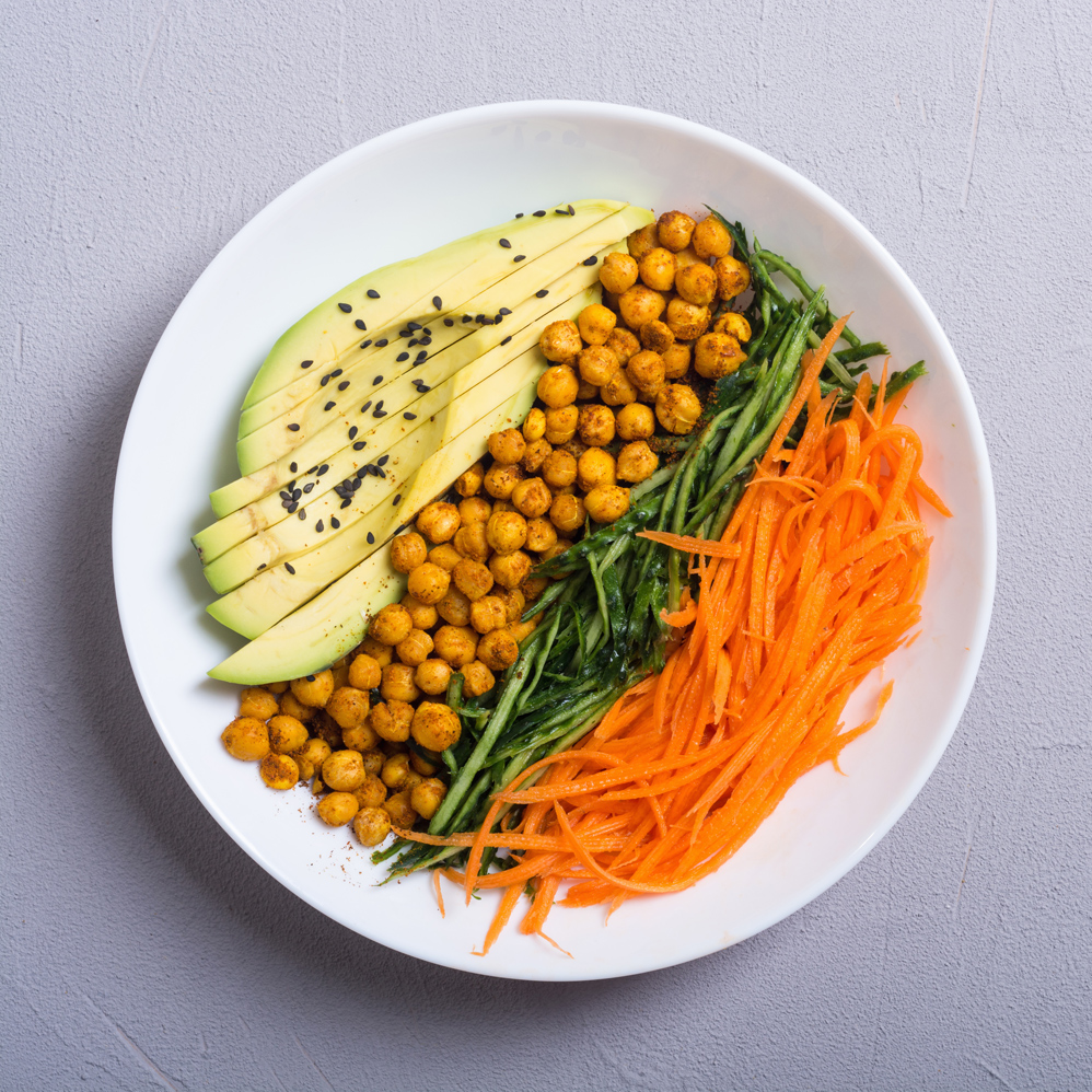 carrot and roasted chickpeas