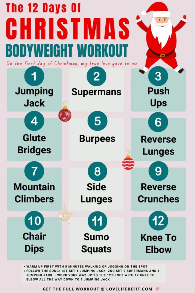 12 Days Of Christmas Bodyweight Workout