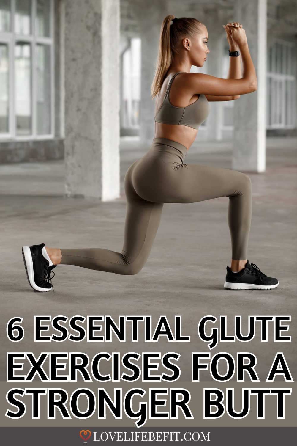 Image of a young woman doing a glutes workout