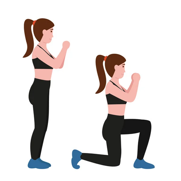 Illustration of how to do lunges