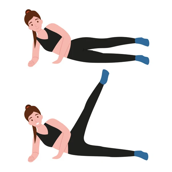 Illustration of how to do outer thigh lift