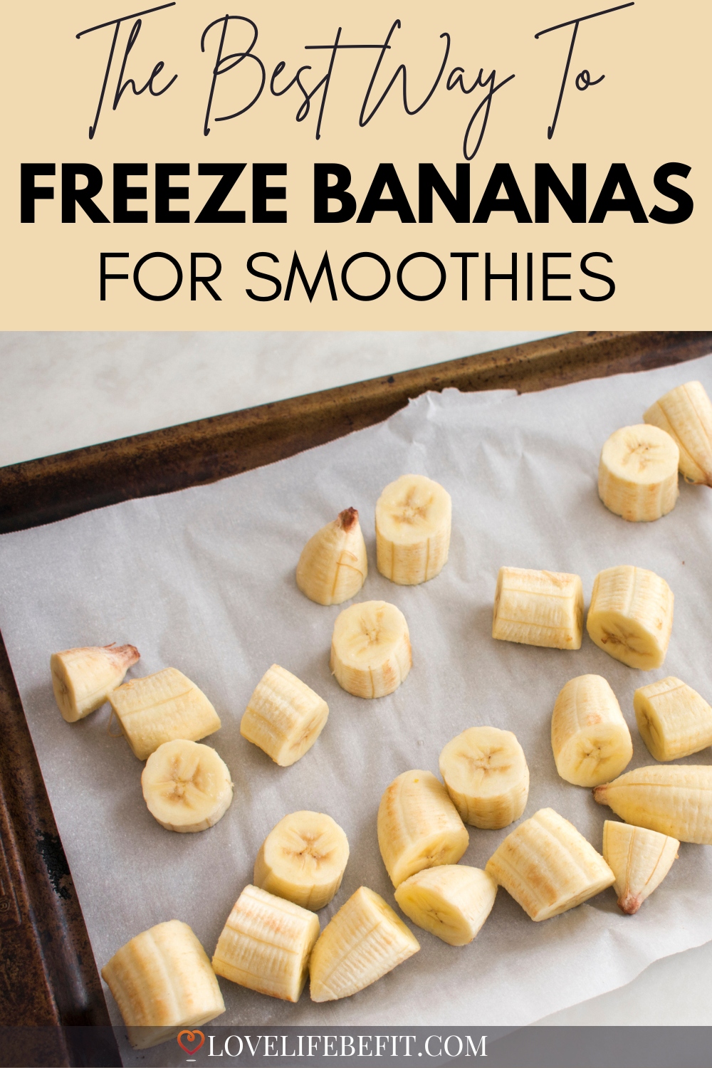 Image showing the best way to freeze bananas for smoothies