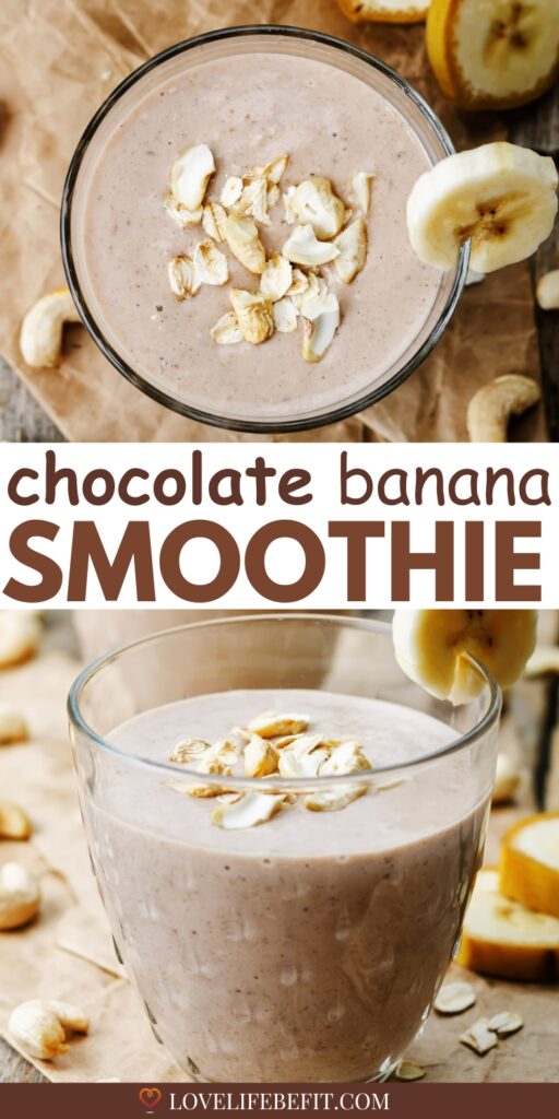 Image of a healthy chocolate banana smoothie recipe