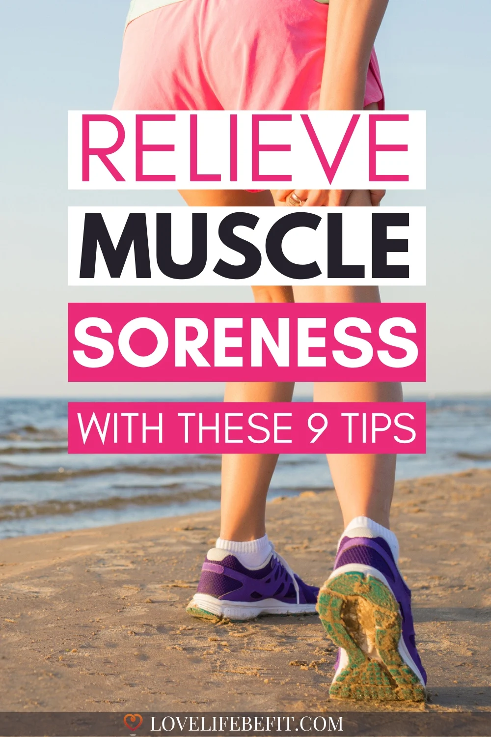 Image of woman with muscle soreness after a workout