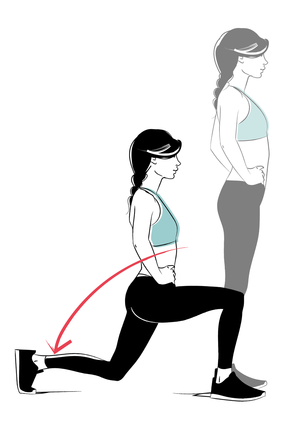 Illustration of reverse lunge