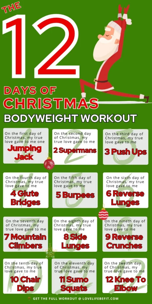 Illustration of the 12 days of christmas workout