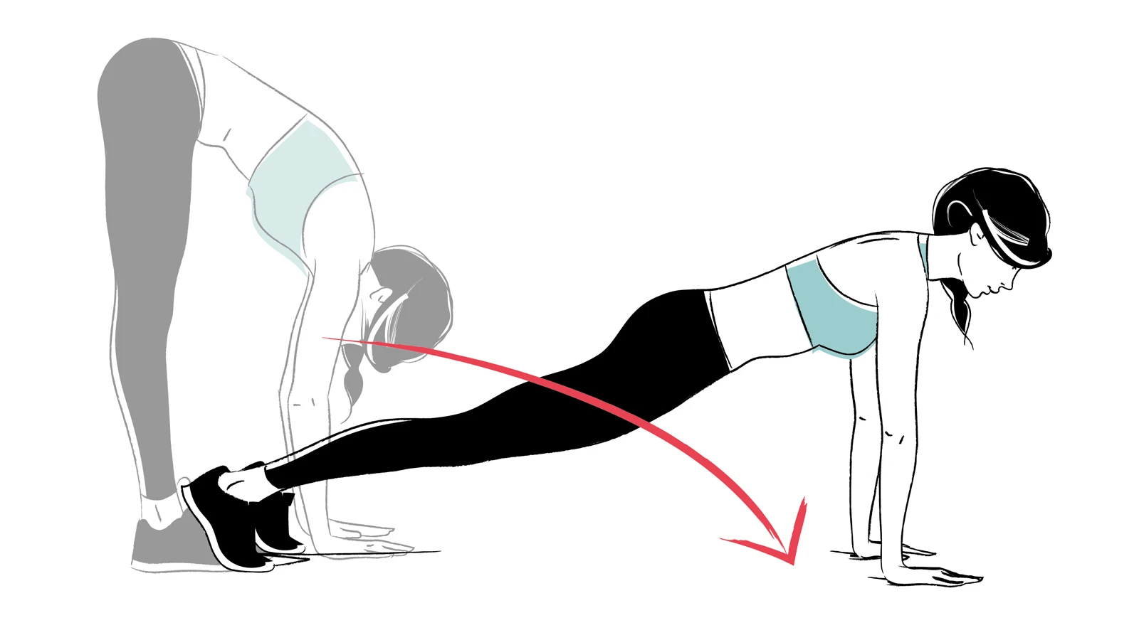 inchworm dynamic stretch exercise illustration