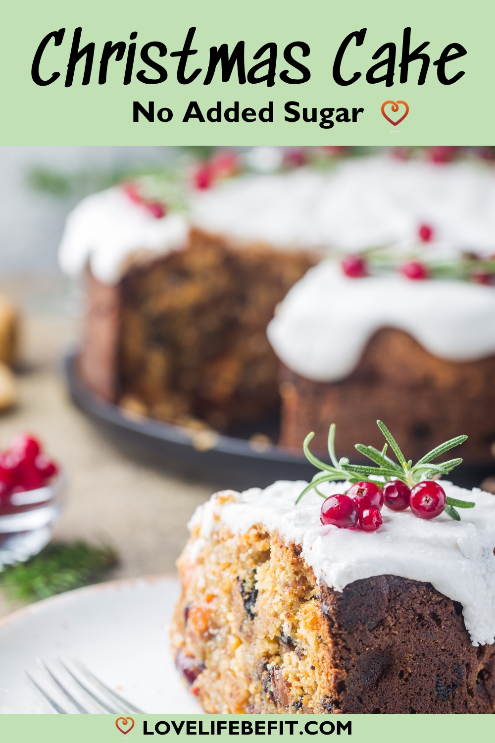 Image of low sugar Christmas cake