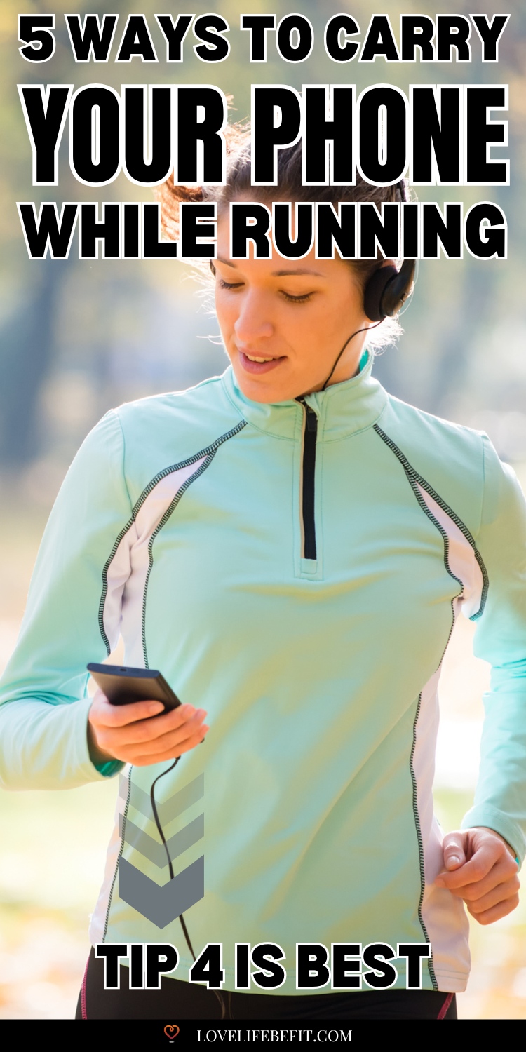 Image of a woman running with a phone in her hand