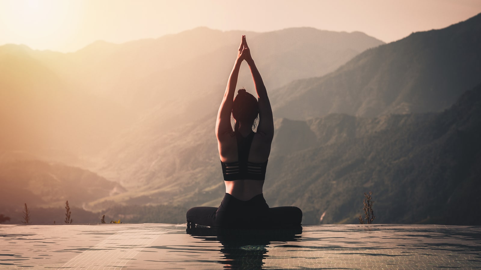 Image of a daily yoga practice in beautiful mountain surroundings