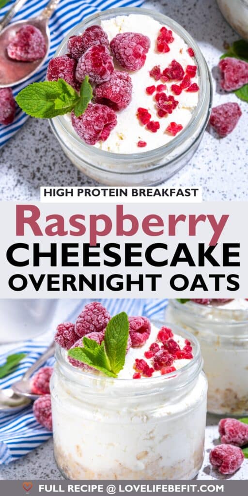 Image of raspberry cheesecake overnight oats recipe