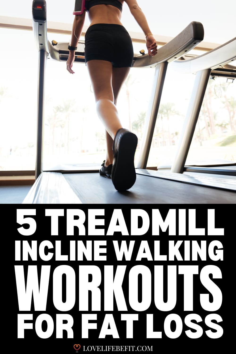 Image of a woman walking on an inclined treadmill