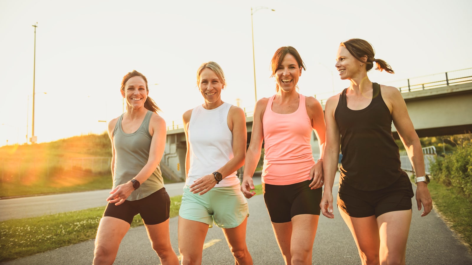 A group of women exercising