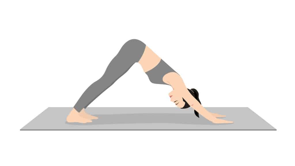 Downward Facing Dog Pose illustration of yoga poses for runners