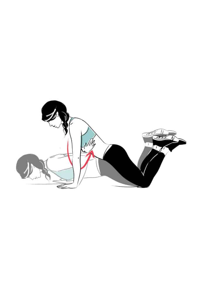 Illustration of a half push up