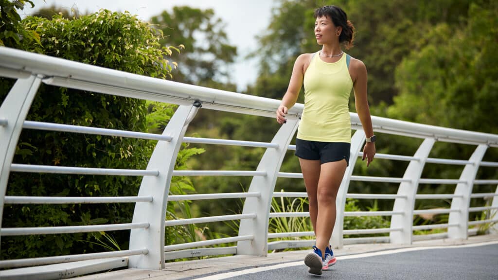 Image of a woman walking with good technique