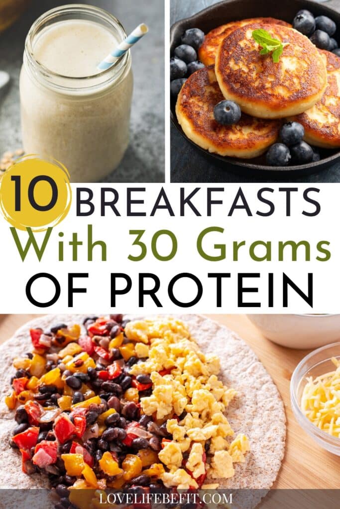 Images of breakfast ideas with 30 grams of protein