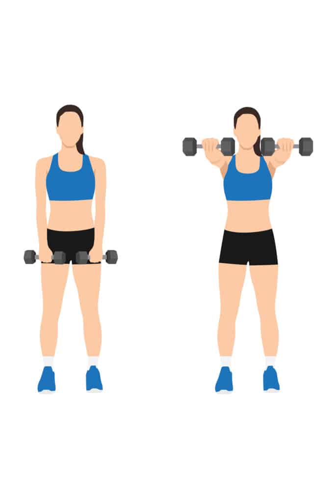 illustration of dumbbell front raise