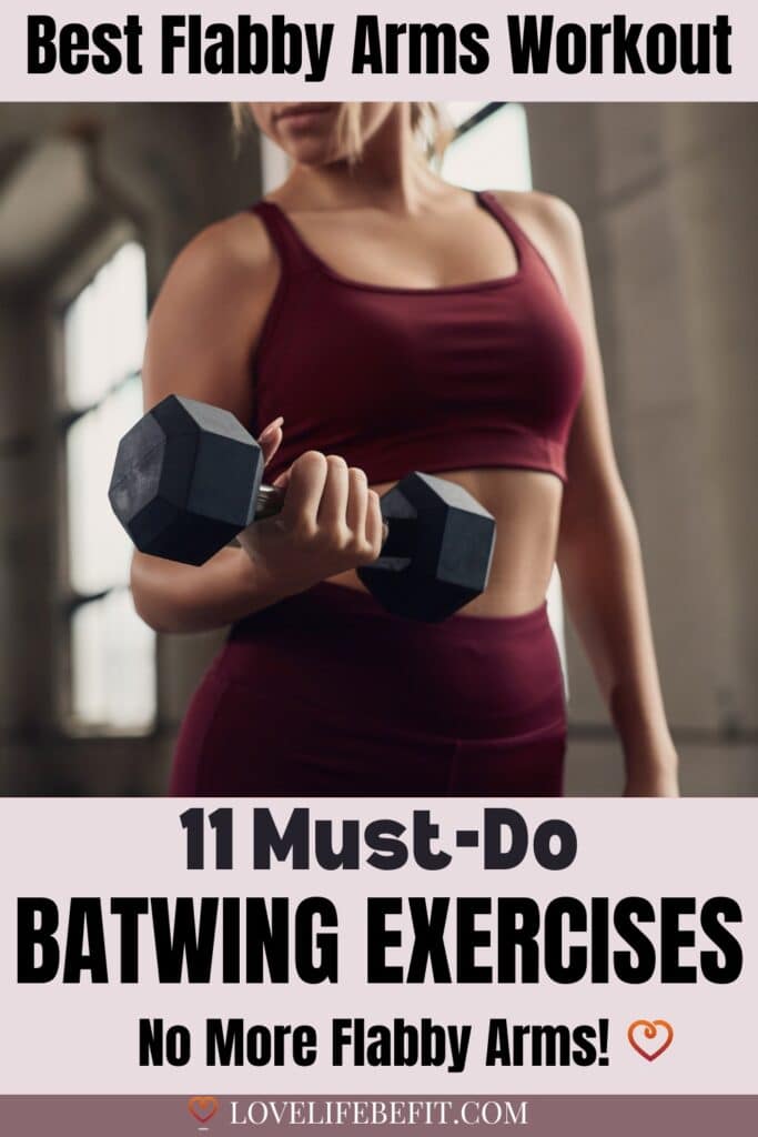 Image of a woman doing batwing exercises for flabby arms