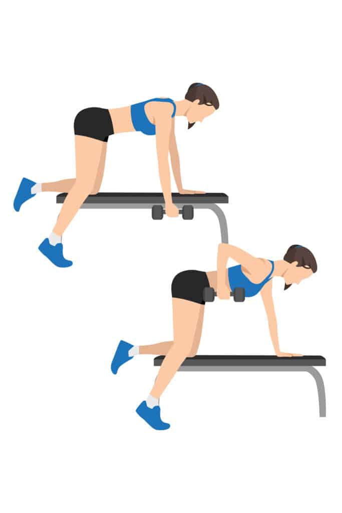 Illustration of single arm row