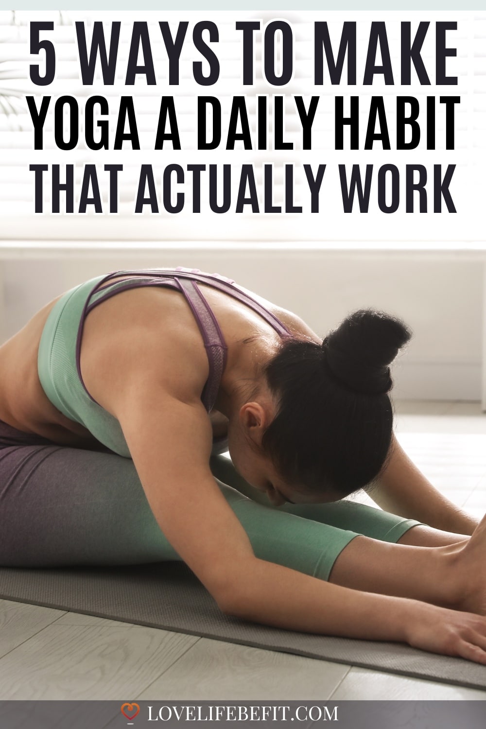 Image of a woman practicing yoga