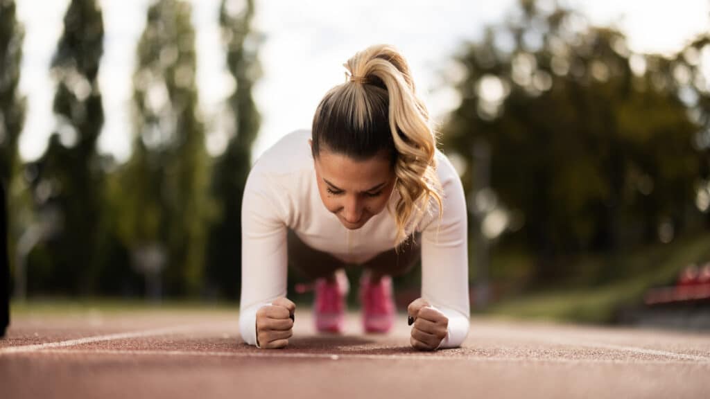 Image of a woman planking
