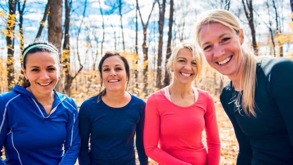 group of woman walking