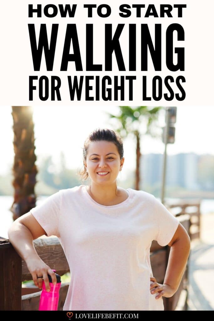 Image of a woman taking a break from walking exercise