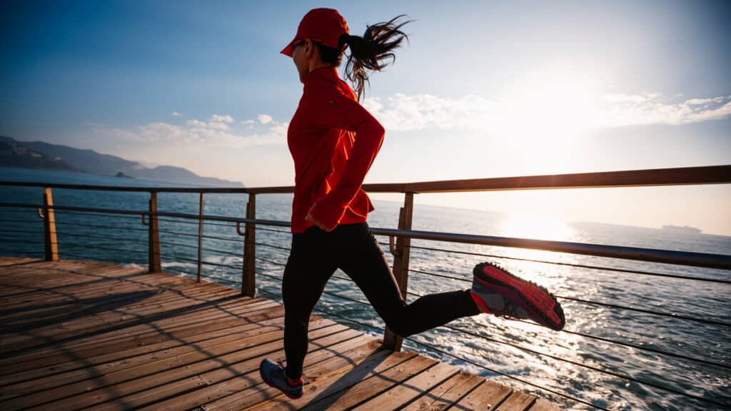 Image of a woman running in the morning