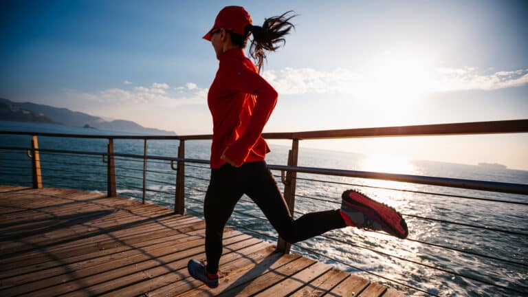 Image of a woman running in the morning