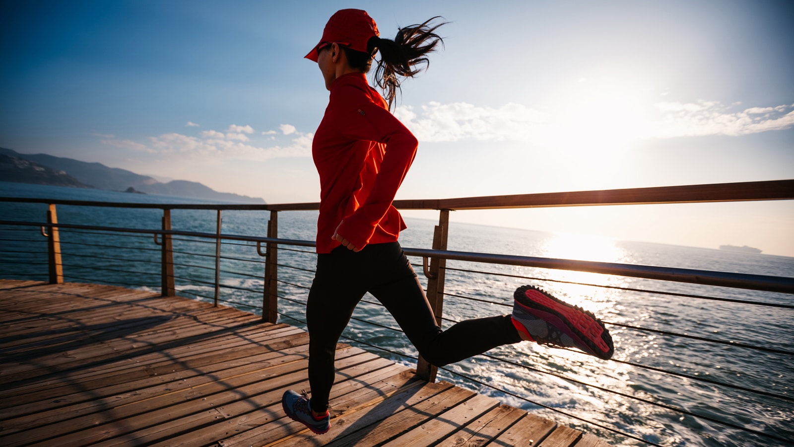 Image of a woman running in the morning
