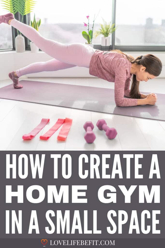 Image of a woman exercising in a home gym