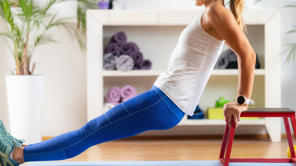 Image of a woman working out at home