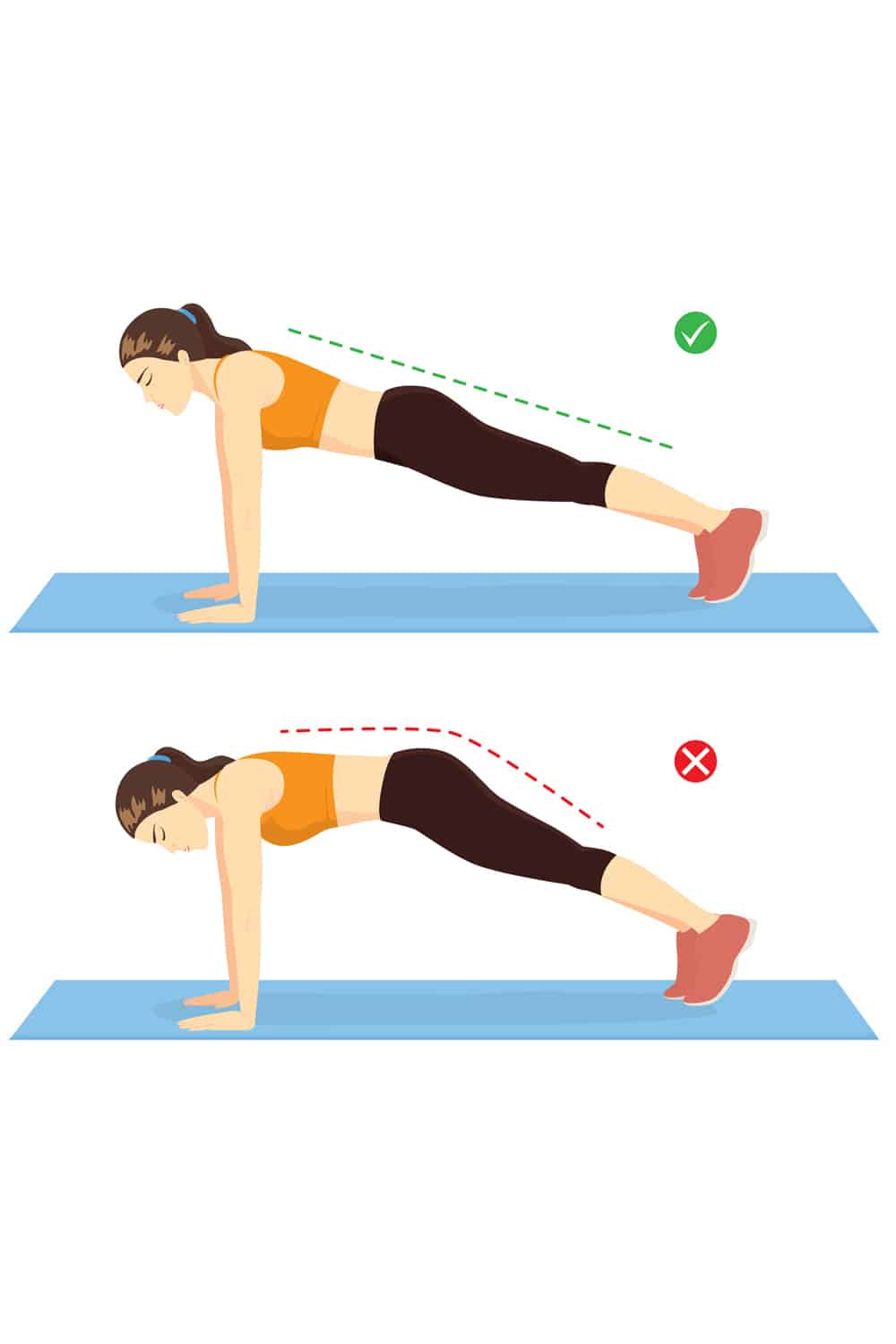 Illustration of how to do a plank